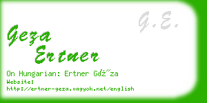 geza ertner business card